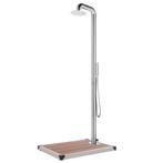 vidaXL Buitendouche met bruine basis 230 cm roestvrij staal, Tuin en Terras, Zwembad-toebehoren, Verzenden, Nieuw