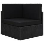 vidaXL Hoekbank sectioneel poly rattan zwart, Tuin en Terras, Tuinsets en Loungesets, Verzenden, Nieuw, Rotan