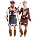 Double fun! Cowgirl en indiaan kostuum, Verzenden, Nieuw, Feestartikel