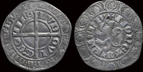 1346-1384 Southern Netherlands Flanders Lodewijk Ii van M..., Postzegels en Munten, Munten | Europa | Niet-Euromunten, Verzenden