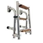 RVS Zwemtrap met 3,4 of 5 Teak treden-2+3 totaal 5 treden, Watersport en Boten, Accessoires en Onderhoud, Ophalen of Verzenden