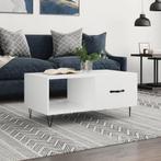 vidaXL Salontafel 90x50x40 cm bewerkt hout wit, Huis en Inrichting, Tafels | Salontafels, 50 tot 100 cm, Verzenden, Nieuw, 50 tot 100 cm