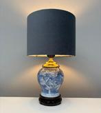 Tafellamp - Messing, Porselein, Hout