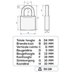 Stahlex Veelzijdig hangslot - 20 mm - veiligheidscategori..., Doe-het-zelf en Verbouw, IJzerwaren en Bevestigingsmiddelen, Ophalen of Verzenden