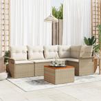 vidaXL 6-delige Tuinbankenset met kussens poly rattan, Verzenden, Nieuw, Rotan