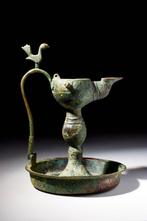 Khorasan Bronzen olielamp op standaard (Zonder Minimumprijs), Antiek en Kunst