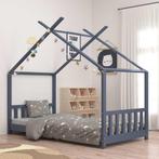 vidaXL Kinderbedframe massief grenenhout grijs 80x160 cm, Verzenden, Nieuw