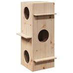 vidaXL Kattenhuis 43x43x90 cm massief grenenhout, Dieren en Toebehoren, Katten-accessoires, Verzenden, Nieuw