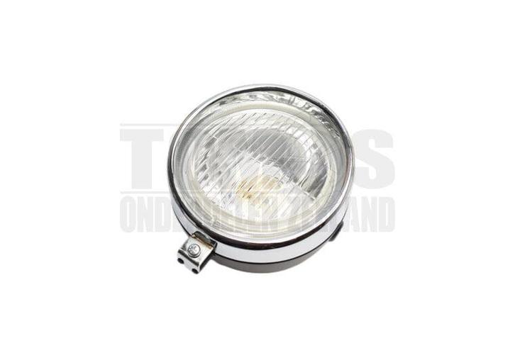 Koplamp unit rond zwart classic 130mm universeel, Fietsen en Brommers, Brommeronderdelen | Algemeen, Nieuw, Ophalen of Verzenden