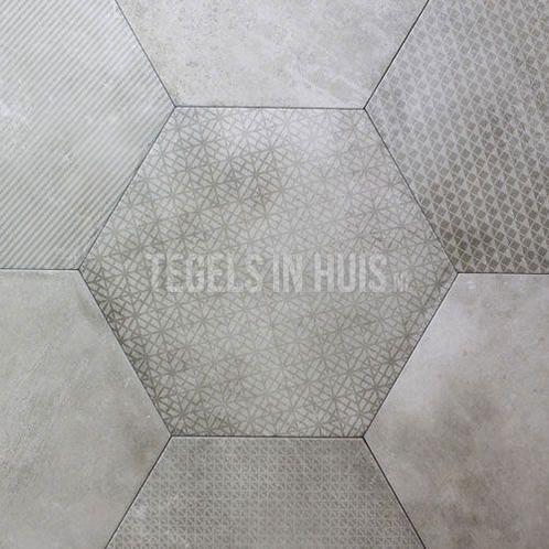 Hexagon decor zeshoek tegels zilver 25x30cm, Doe-het-zelf en Verbouw, Tegels, Nieuw, 10 m² of meer, Keramiek, Ophalen of Verzenden