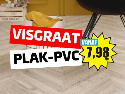 UITVERKOOP | Visgraat plak-PVC voor woonkamer v.a. €7,98, Huis en Inrichting, Stoffering | Vloerbedekking, Wit, Crème, Beige, Bruin