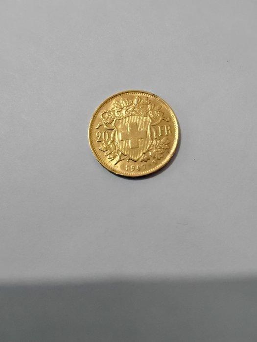Zwitserland. 20 Francs 1947 B (Zonder Minimumprijs), Postzegels en Munten, Munten | Europa | Niet-Euromunten