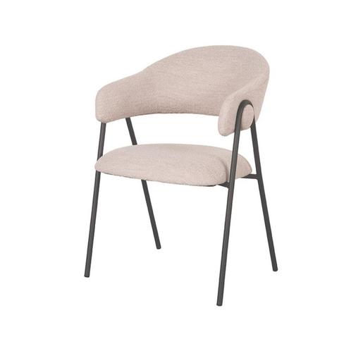 LABEL51 Eetkamerstoel Lowen - Naturel - Boucle, Huis en Inrichting, Stoelen, Ophalen of Verzenden