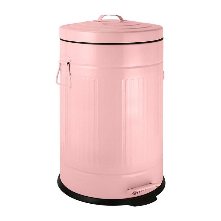 Pedaalemmer retro look - roze - 12 liter, Huis en Inrichting, Woonaccessoires | Prullenbakken, Verzenden