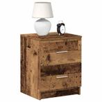 vidaXL Nachtkastjes 2 st met 2 lades 40x36x50 cm oud, Verzenden, Nieuw, Hout