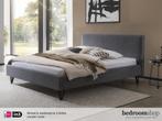 Stoffen bed Torino - Grijs of donkergrijs - 140 t/m 180 cm, Verzenden, Stoffen bed / Boxspring-look, 200 cm, 160 cm