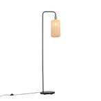 Japandi vloerlamp zwart met goud en beige kap - Pluni, Huis en Inrichting, Lampen | Vloerlampen, Nieuw, Metaal, Japandi, 150 tot 200 cm
