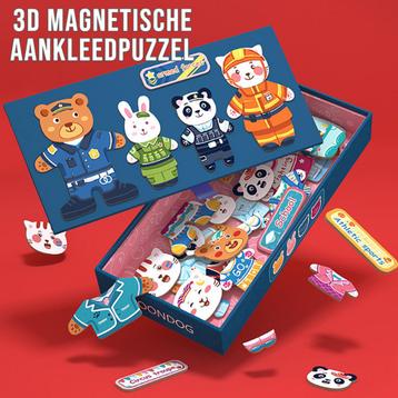 Magnetische 3D Houten Aankleed Puzzel Dieren Voor Kinderen beschikbaar voor biedingen