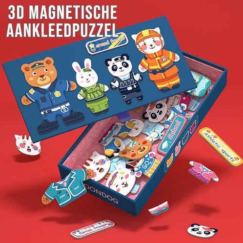 Magnetische 3D Houten Aankleed Puzzel Dieren Voor Kinderen, Kinderen en Baby's, Speelgoed | Kinderpuzzels, Nieuw, Verzenden