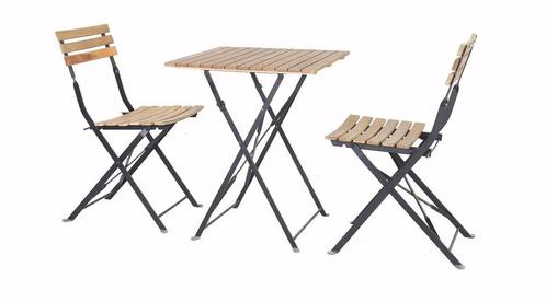 Bistro Balkonset 3-delige Tafel +2 Stoelen Acaciahout 100%, Tuin en Terras, Tuintafels, Verzenden