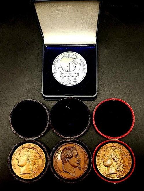 Frankrijk. 4 Medaglie 1870/1885/2015 (Zonder Minimumprijs), Postzegels en Munten, Munten en Bankbiljetten | Toebehoren