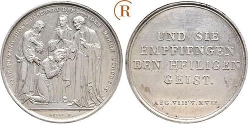 Zilver medaille auf die heilige Firmung o J, um 1800 Reli..., Postzegels en Munten, Penningen en Medailles, Verzenden