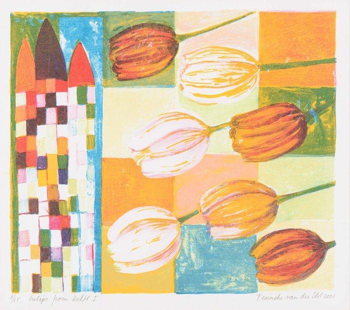 Fenneke van der Elst (1950) - Tulips pom Delft I, Antiek en Kunst, Antiek | Overige Antiek