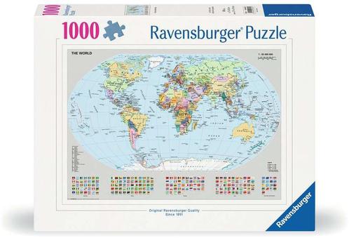 Staatkundige wereldkaart Puzzel (1000 stukjes) |, Hobby en Vrije tijd, Denksport en Puzzels, Nieuw, Verzenden