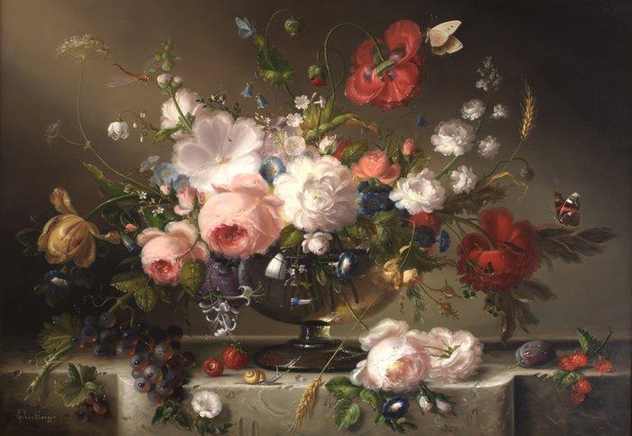 Hildegard Schwammberger (1950) - Großes Blumenstillleben, Antiek en Kunst, Kunst | Schilderijen | Klassiek