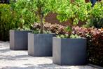 Plantenbak Fiberclay 75x75x75 cm Antraciet, Tuin en Terras, Verzenden, Nieuw, Vierkant