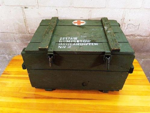 Krat - Grote militaire koffer - Vurenhout, Antiek en Kunst, Antiek | Wandborden en Tegels