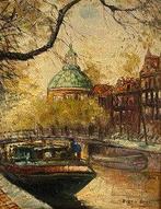 Piet van Beek (1912 - 1992) - Amsterdamse grachten, Antiek en Kunst, Kunst | Schilderijen | Klassiek