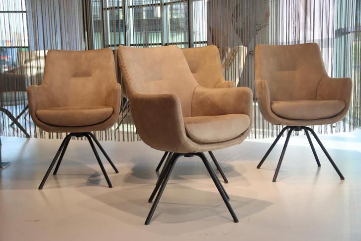 4x Gealux Miami/Seatle/Gareth eetkamerstoel draai Stof, Huis en Inrichting, Stoelen, Nieuw, Leer, Stof, Ophalen of Verzenden