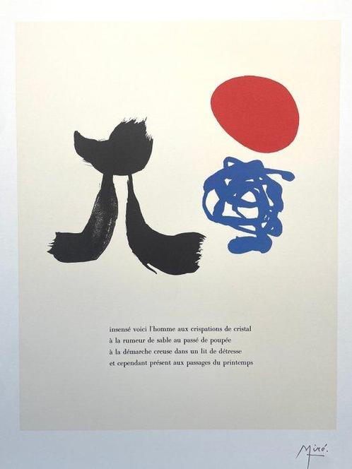 Joan Miro (1893-1983) - Parler Seul - Lithographic licensed, Antiek en Kunst, Kunst | Tekeningen en Foto's