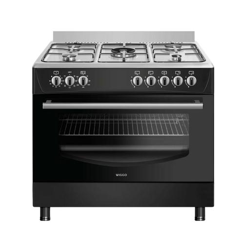 Wiggo WO-E905R(BX) Serie 5 - Gasfornuis - Zwart Rvs, Witgoed en Apparatuur, Fornuizen, Nieuw, Verzenden