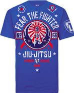 Fear the Fighter Jiu Jitsu T-Shirts Katoen Blauw, Nieuw, Maat 46 (S) of kleiner, Blauw, Ophalen of Verzenden