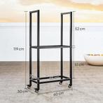 TRUUSK Brandhoutrek voor Binnen - Staal - 60 x 30 x 119cm -, Verzenden, Nieuw