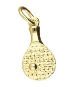 Gouden Tafeltennisbat met bal ketting hanger, Verzenden, Nieuw