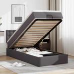 vidaXL Ottomaanse bed met matras 90x190cm kunstleer grijs, Overige materialen, 90 cm, Eenpersoons, Verzenden