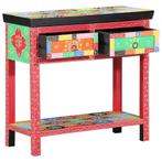 vidaXL Wandtafel met lade Multikleur 80 x 35 x 76 cm Bewerkt, Verzenden, Nieuw, Overige houtsoorten, Minder dan 50 cm