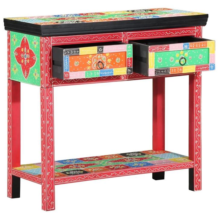 vidaXL Wandtafel met lade Multikleur 80 x 35 x 76 cm Bewerkt, Huis en Inrichting, Tafels | Salontafels, Nieuw, Minder dan 50 cm