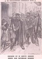 Spotprent Duitse militairen sturen arbeiders naar Duitsla..., Verzamelen, Militaria | Tweede Wereldoorlog, Verzenden