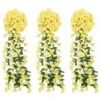 vidaXL Kerstslingers met bloemen 3 st 85 cm geel, Hobby en Vrije tijd, Verzenden, Nieuw