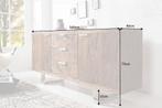Massief dressoir BARRACUDA 160cm antiek teakhout met stalen, Ophalen of Verzenden, Nieuw