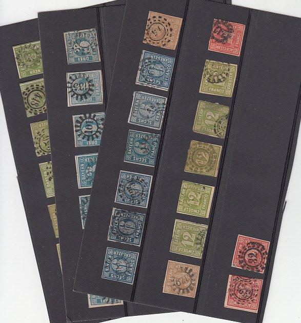 Beieren 1850/1862 - Dubbele uit gesneden, Postzegels en Munten, Postzegels | Europa | Duitsland