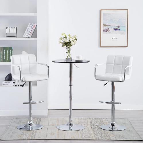 vidaXL Barstoelen 2 st kunstleer wit, Huis en Inrichting, Barkrukken, Nieuw, Verzenden