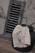 Shabby linnen doek Tulpen, Ophalen of Verzenden, Nieuw