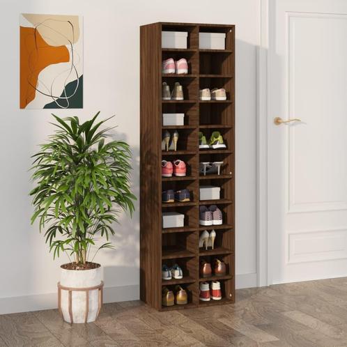 vidaXL Schoenenkast 54x34x183 cm bewerkt hout bruin, Huis en Inrichting, Kasten | Schoenenrekken, Nieuw, Verzenden