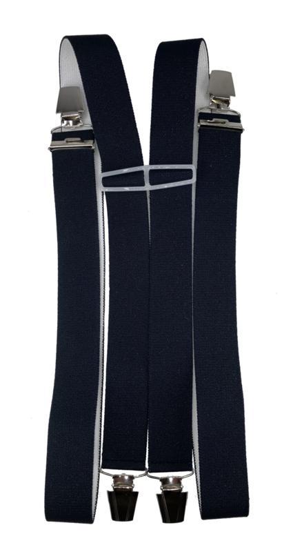 Donkerblauwe Bretels met 4 extra sterke clips, Kleding | Heren, Riemen en Ceinturen, Nieuw, Verzenden