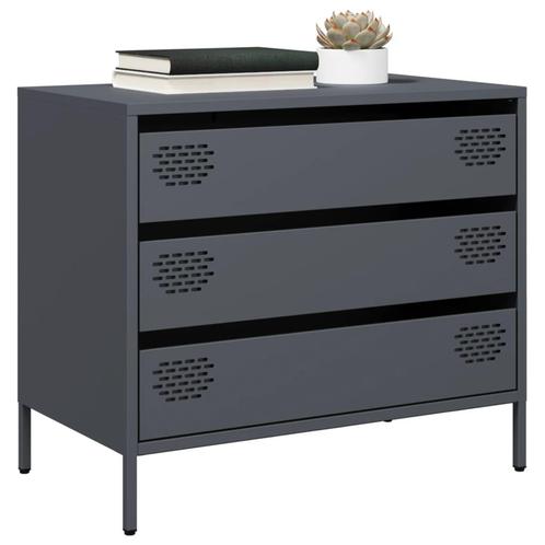 vidaXL Dressoir 68x39x58,5 cm koudgewalst staal, Huis en Inrichting, Kasten | Dressoirs, Nieuw, Metaal, Verzenden